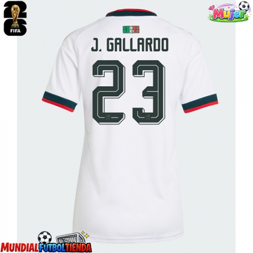 Camiseta México Jesus Gallardo #23 Segunda Equipación Replica Mundial 2026 para mujer mangas cortas